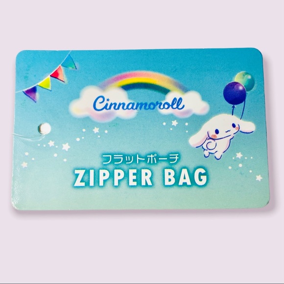 🌈 。。・ Cinnamoroll Light Blue Glitter Zipper Bag - Picture 4 of 5